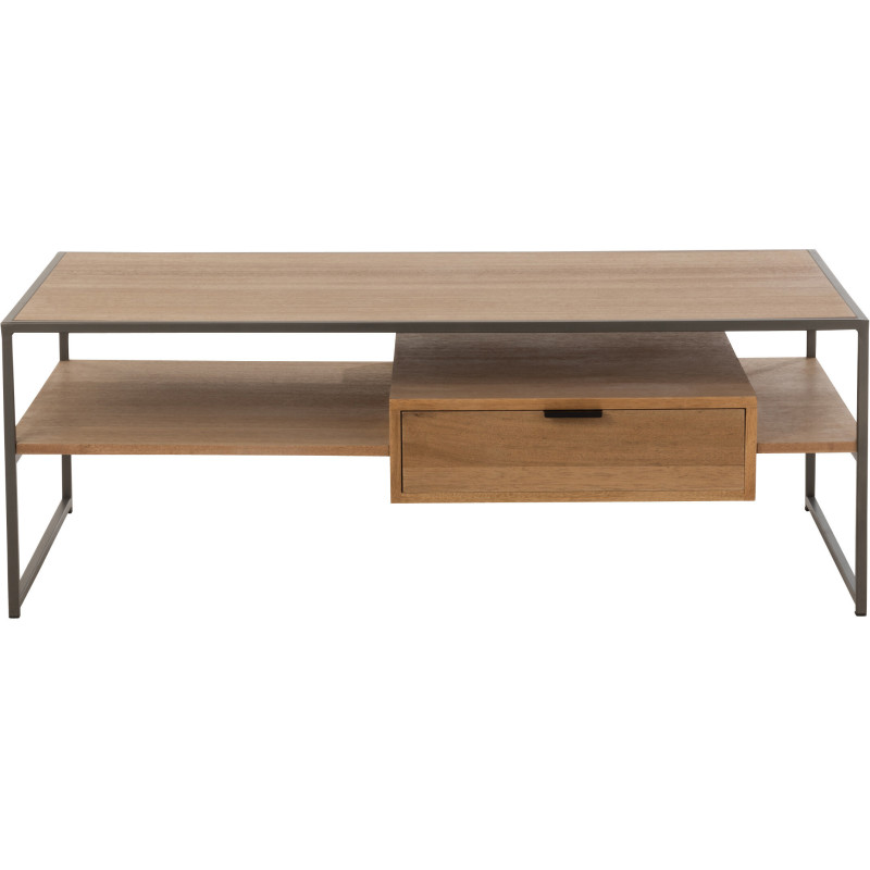 Table basse moderne en bois et métal 120 cm - 3