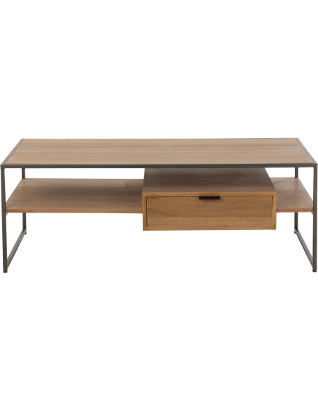 Table basse moderne en bois et métal 120 cm - 3