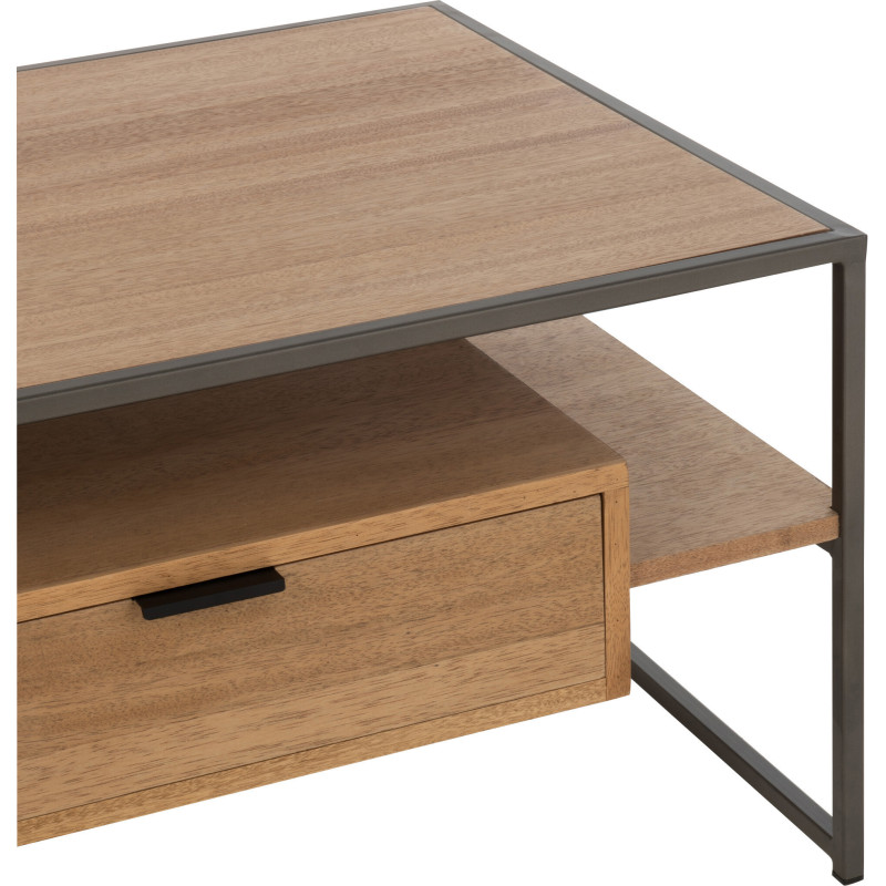 Table basse moderne en bois et métal 120 cm - 8