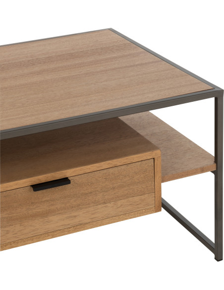 Table basse moderne en bois et métal 120 cm - 8