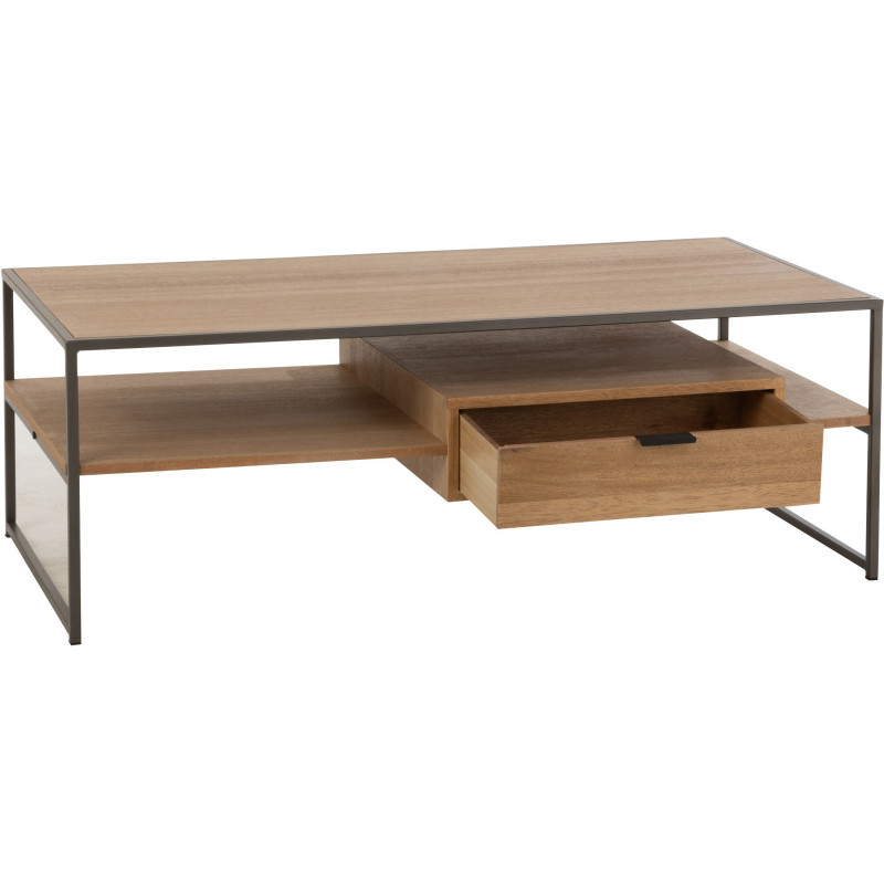 Table basse moderne en bois et métal 120 cm - 9