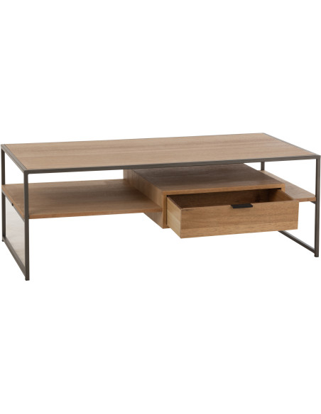 Table basse moderne en bois et métal 120 cm - 9