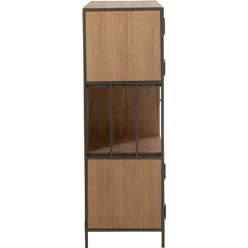 Buffet haut 2 portes 2 tiroirs Spirit en Bois Naturel Métal Noir - 4