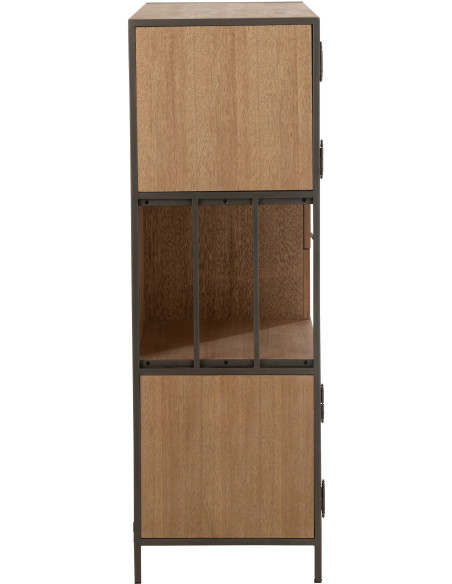 Buffet haut 2 portes 2 tiroirs Spirit en Bois Naturel Métal Noir - 4