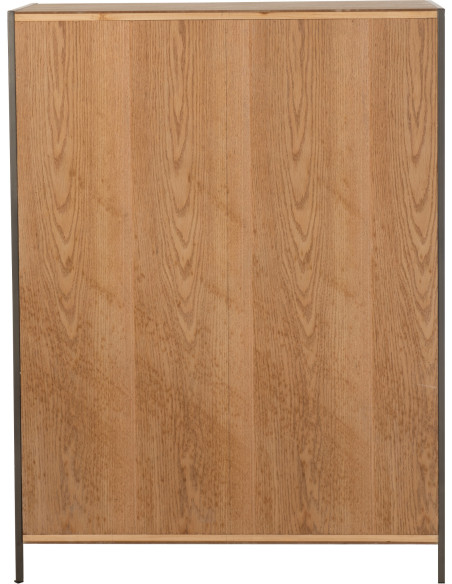 Buffet haut 2 portes 2 tiroirs Spirit en Bois Naturel Métal Noir - 5