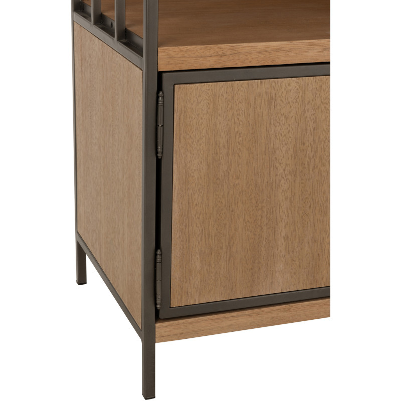 Buffet haut 2 portes 2 tiroirs Spirit en Bois Naturel Métal Noir - 6