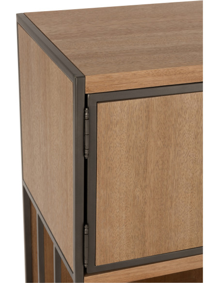 Buffet haut 2 portes 2 tiroirs Spirit en Bois Naturel Métal Noir - 7