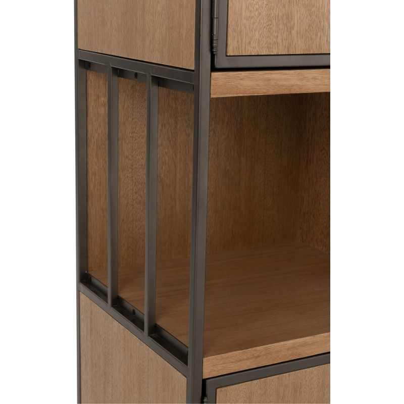 Buffet haut 2 portes 2 tiroirs Spirit en Bois Naturel Métal Noir - 8