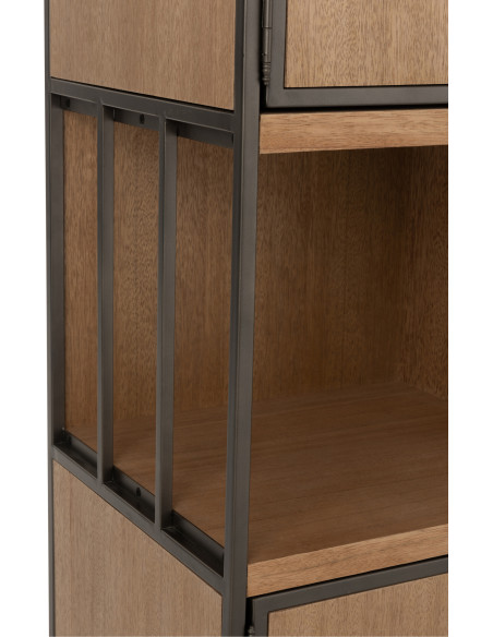 Buffet haut 2 portes 2 tiroirs Spirit en Bois Naturel Métal Noir - 8