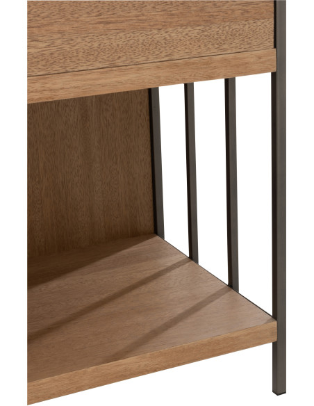 Buffet haut 2 portes 2 tiroirs Spirit en Bois Naturel Métal Noir - 10