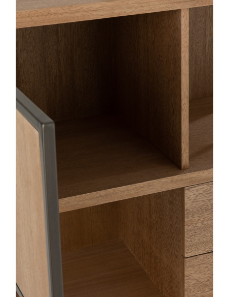 Buffet haut 2 portes 2 tiroirs Spirit en Bois Naturel Métal Noir - 11