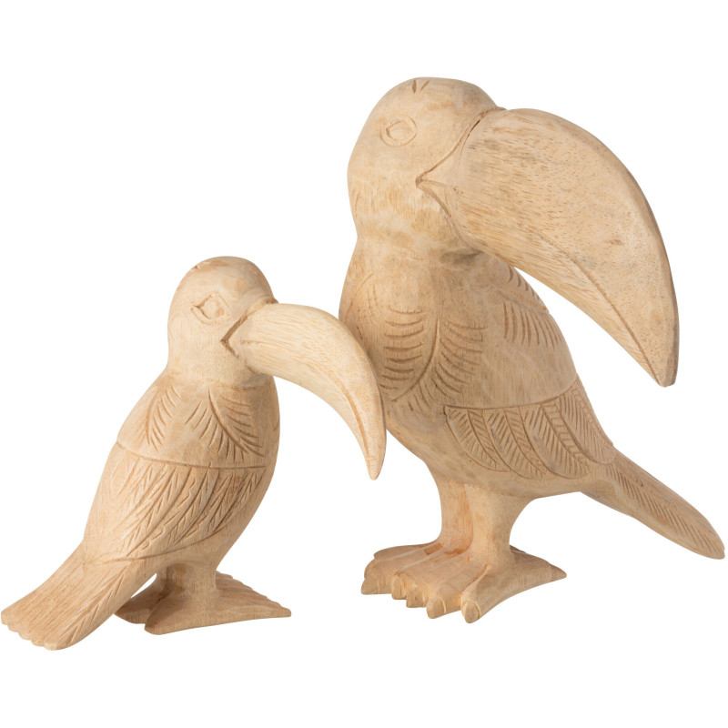 Statue déco Toucan en bois naturel 33 cm - 3