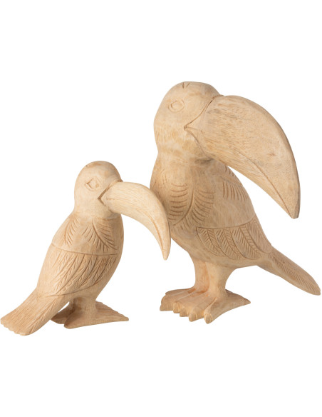 Statue déco Toucan en bois naturel 33 cm - 3