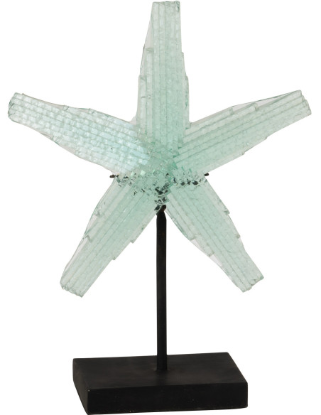 Étoile de Mer en Verre Recyclé Bleu Azur 38 cm - 1