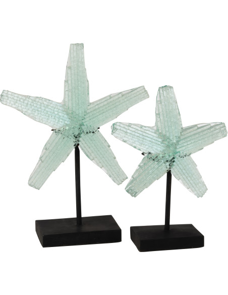 Étoile de Mer en Verre Recyclé Bleu Azur 38 cm - 2