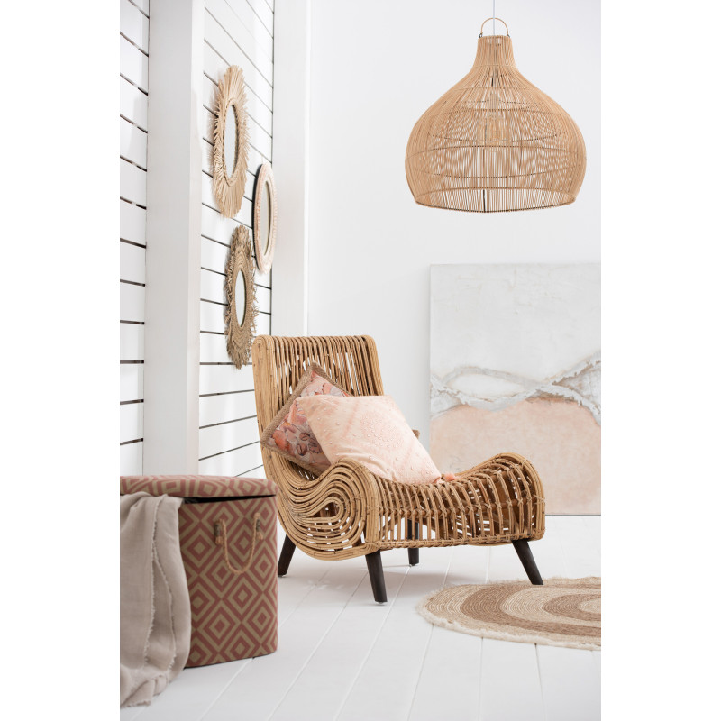 Abat-jour pour suspension Poire Uzoma 80 cm en Rotin Naturel Métal - 2
