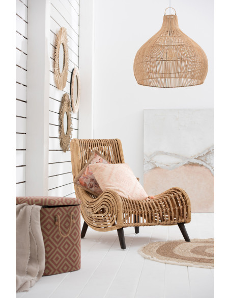 Abat-jour pour suspension Poire Uzoma 80 cm en Rotin Naturel Métal - 2