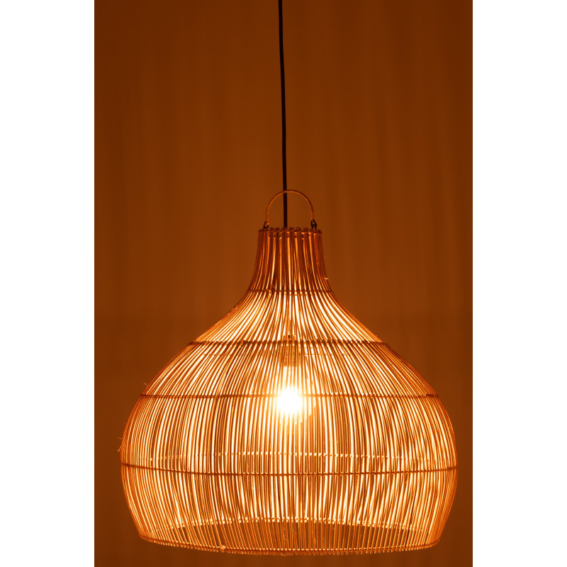 Abat-jour pour suspension Poire Uzoma 80 cm en Rotin Naturel Métal - 5