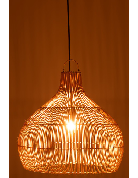 Abat-jour pour suspension Poire Uzoma 80 cm en Rotin Naturel Métal - 5