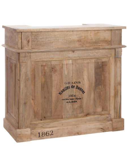Meuble bar style vintage en bois naturel 120 cm - 1