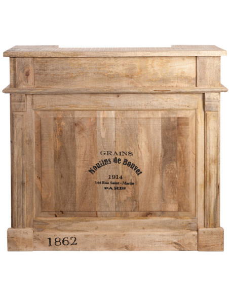 Meuble bar style vintage en bois naturel 120 cm - 2