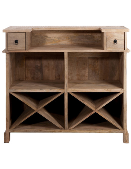 Meuble bar style vintage en bois naturel 120 cm - 3
