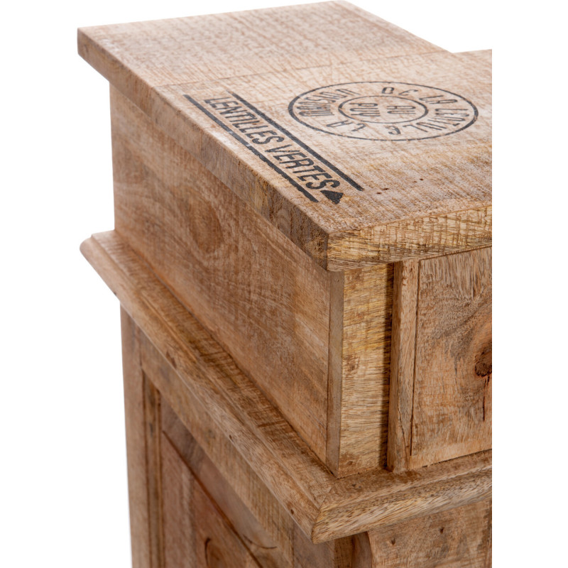 Meuble bar style vintage en bois naturel 120 cm - 4