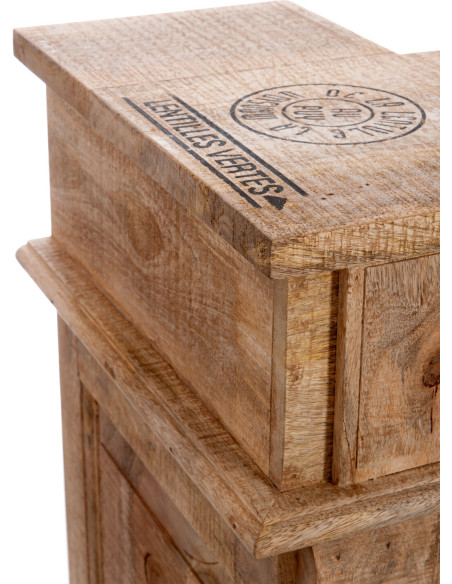 Meuble bar style vintage en bois naturel 120 cm - 4