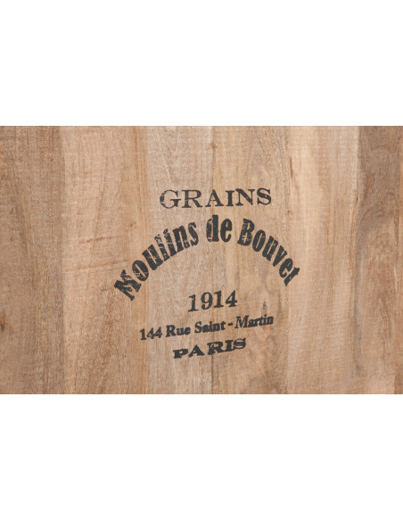 Meuble bar style vintage en bois naturel 120 cm - 5