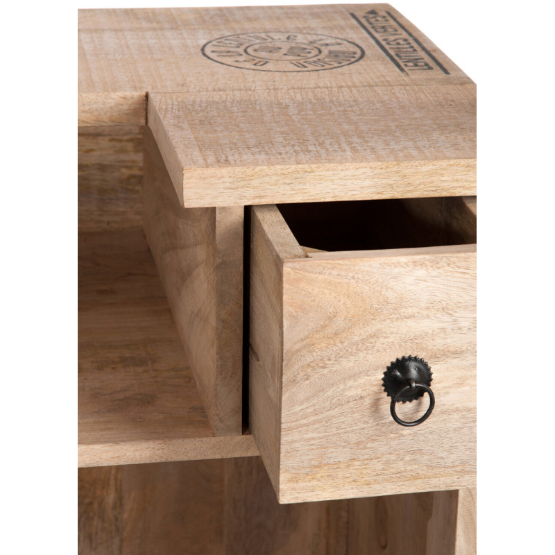 Meuble bar style vintage en bois naturel 120 cm - 6