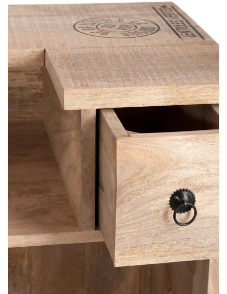 Meuble bar style vintage en bois naturel 120 cm - 6