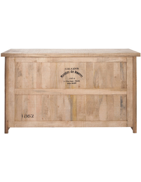 Comptoir de bar 3 tiroirs 3 étagères Emrys en Bois de manguier Naturel - 1