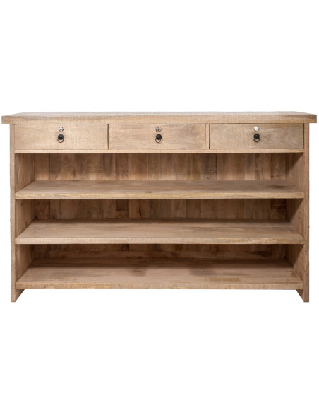 Comptoir de bar 3 tiroirs 3 étagères Emrys en Bois de manguier Naturel - 3