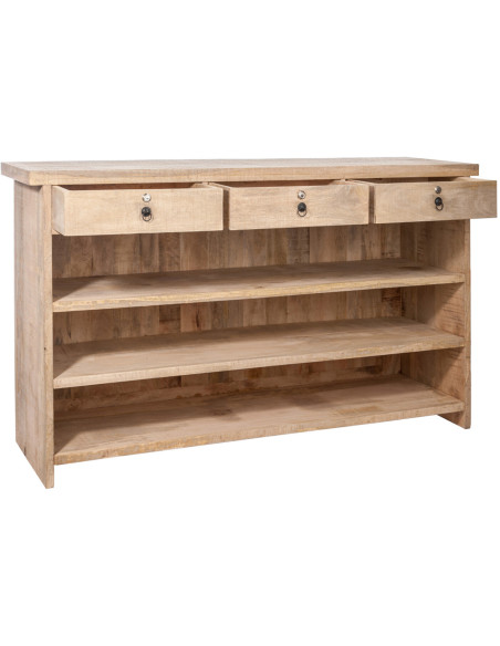 Comptoir de bar 3 tiroirs 3 étagères Emrys en Bois de manguier Naturel - 4