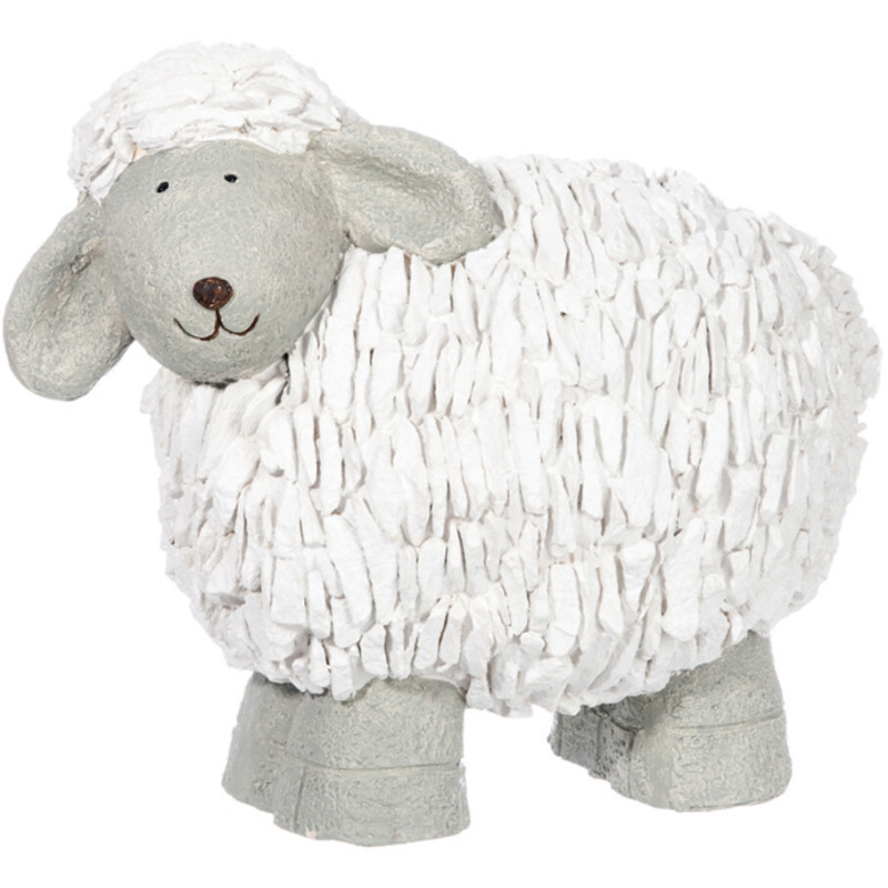 Statue déco Mouton Scuddle en Résine Blanc Gris - 1