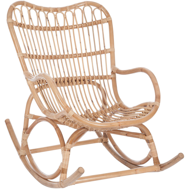 Fauteuil Rocking chair Marshall en Rotin Naturel J-Line - 1