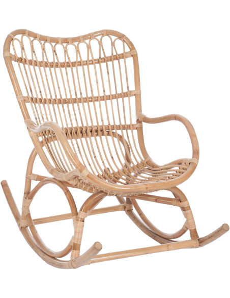 Fauteuil Rocking chair Marshall en Rotin Naturel J-Line - 1