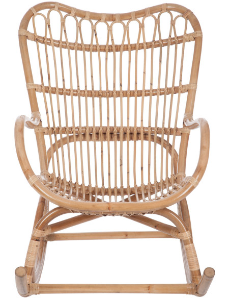 Fauteuil Rocking chair Marshall en Rotin Naturel J-Line - 3
