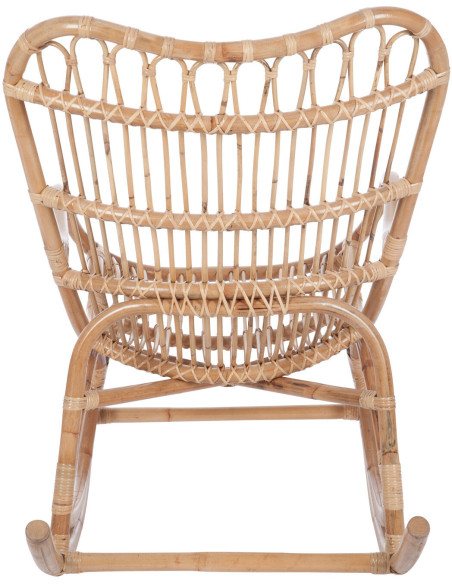 Fauteuil Rocking chair Marshall en Rotin Naturel J-Line - 4