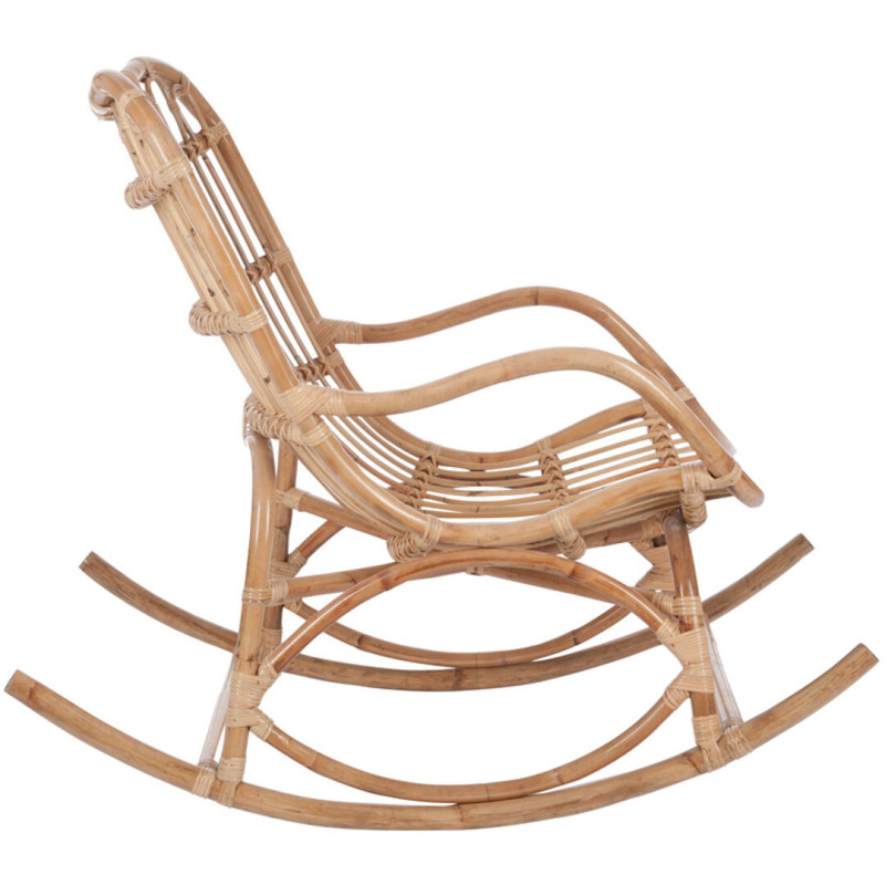 Fauteuil Rocking chair Marshall en Rotin Naturel J-Line - 5