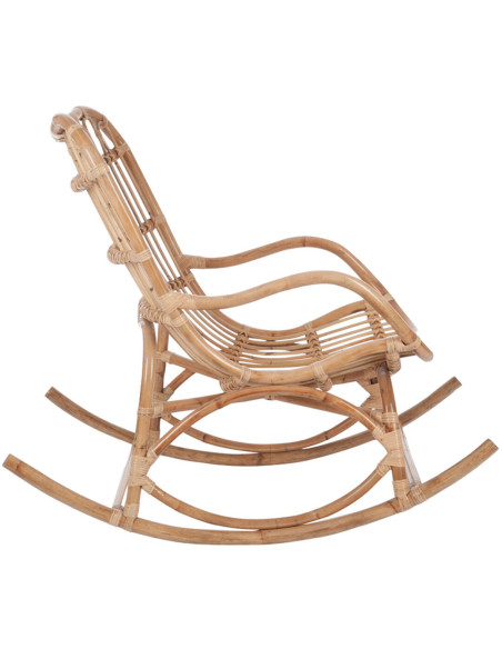 Fauteuil Rocking chair Marshall en Rotin Naturel J-Line - 5