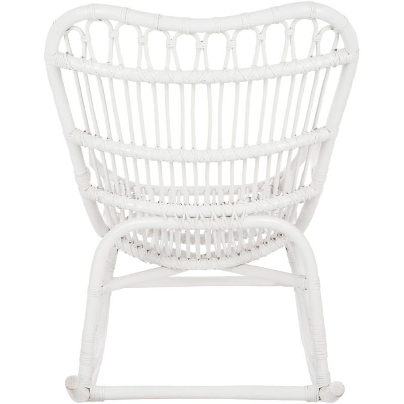 Fauteuil Rocking chair Marshall en Rotin Blanc - 4
