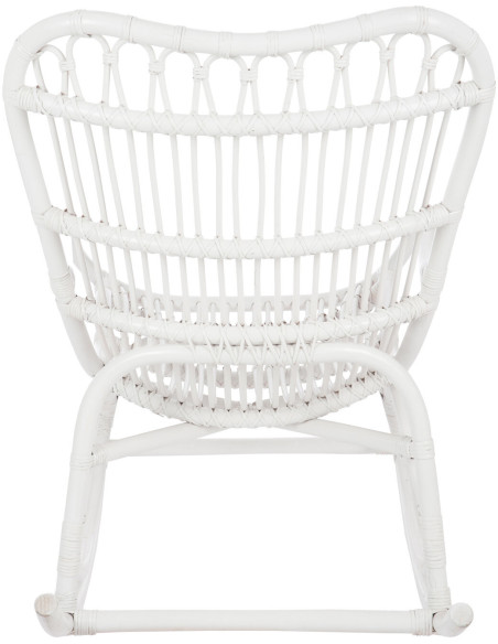 Fauteuil Rocking chair Marshall en Rotin Blanc - 4