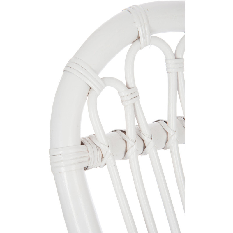 Fauteuil Rocking chair Marshall en Rotin Blanc - 6