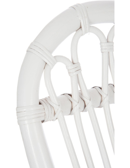 Fauteuil Rocking chair Marshall en Rotin Blanc - 6