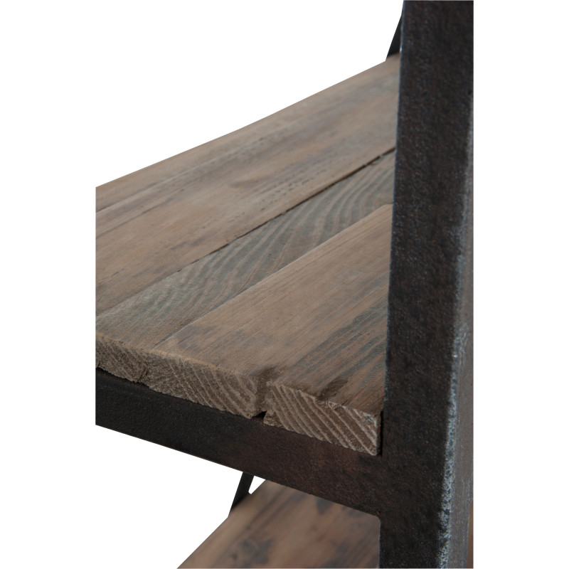 Bibliothèque industrielle 160 cm en bois et métal marron César - 6