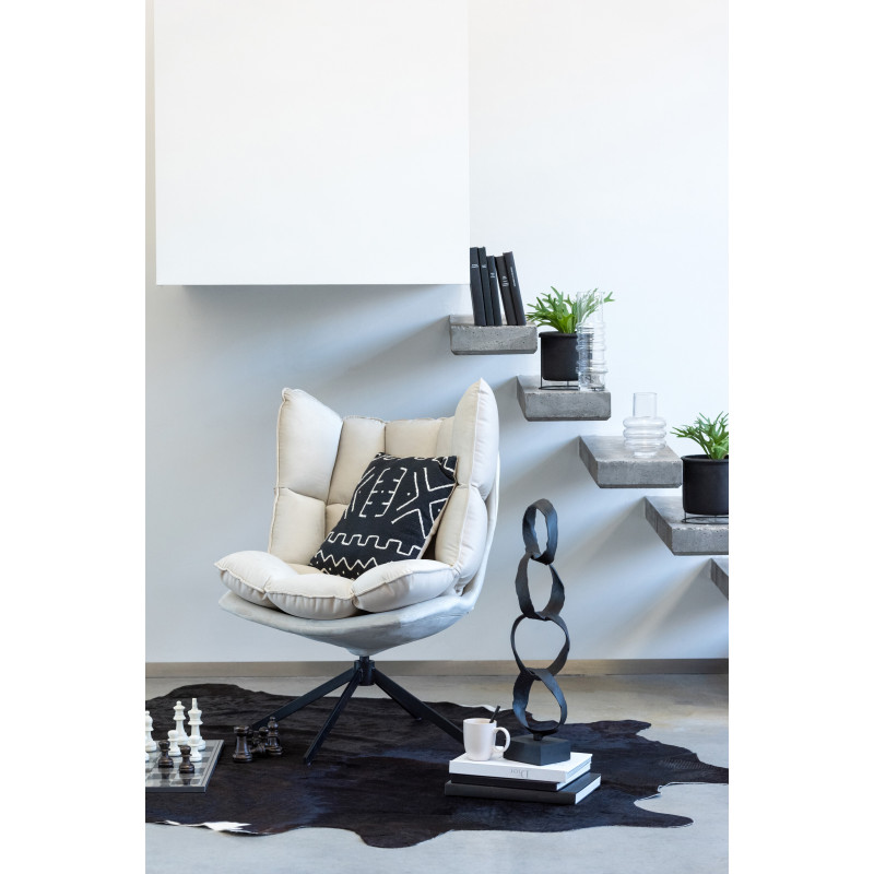 Tapis Peau de vache Cow en Cuir véritable Noir et Blanc 190x230 - 4