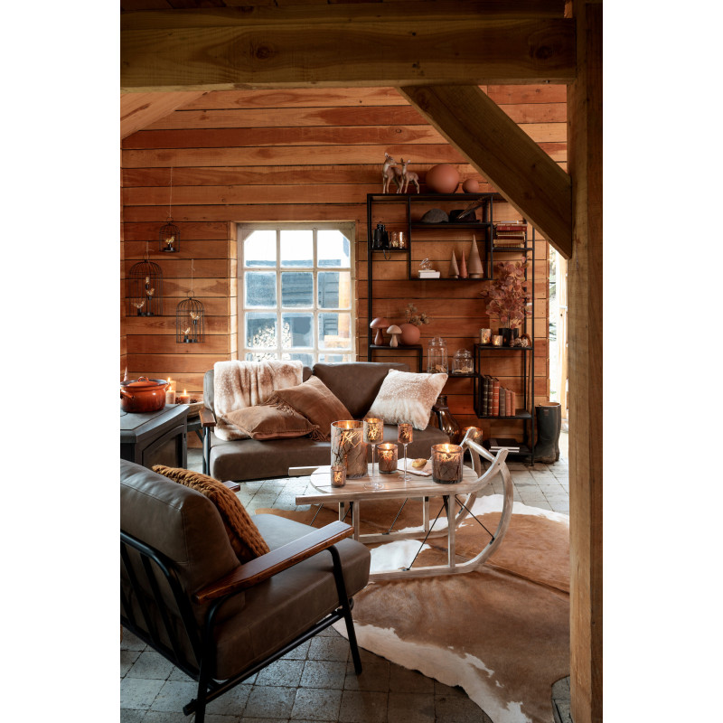 Tapis Peau de vache en Cuir véritable Marron et Blanc 190x230 - 4