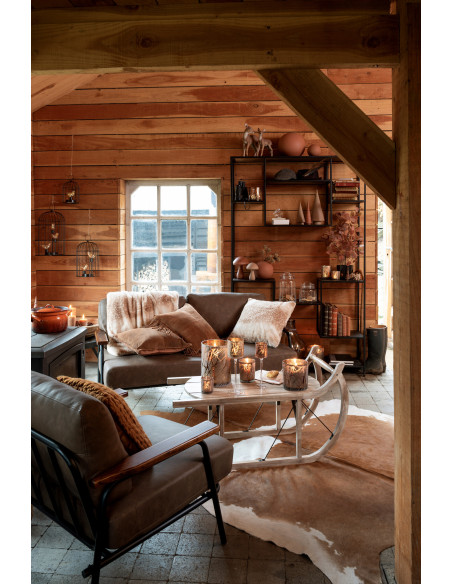 Tapis Peau de vache en Cuir véritable Marron et Blanc 190x230 - 4