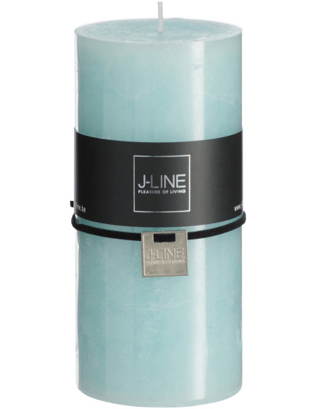 Bougie Cylindrique XXL Bleu aqua J-Line en Cire 70 heures Hauteur 15 cm - 1